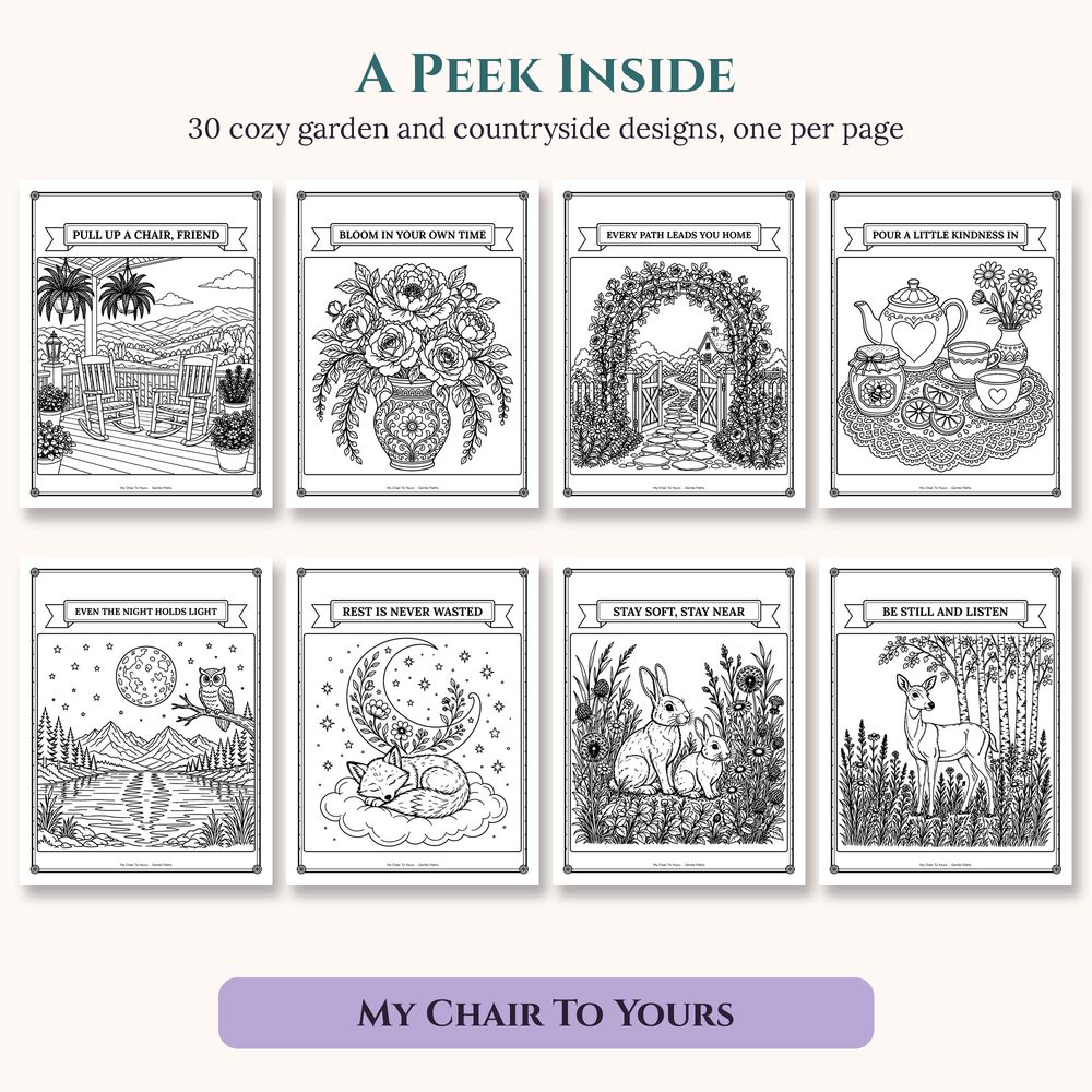 A look inside Gentle Paths Coloring Book, page preview 1