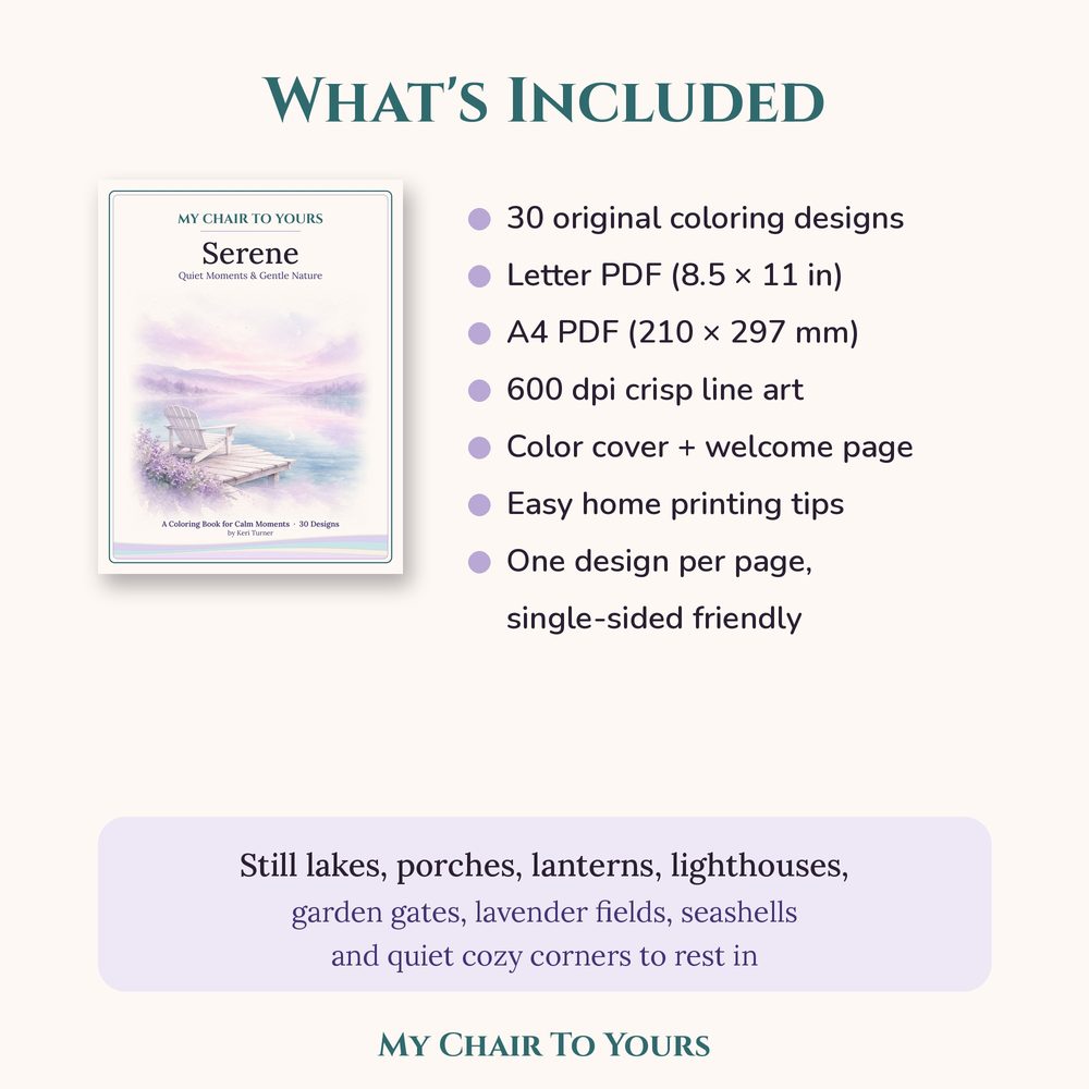 A look inside Serene Coloring Book, page preview 3